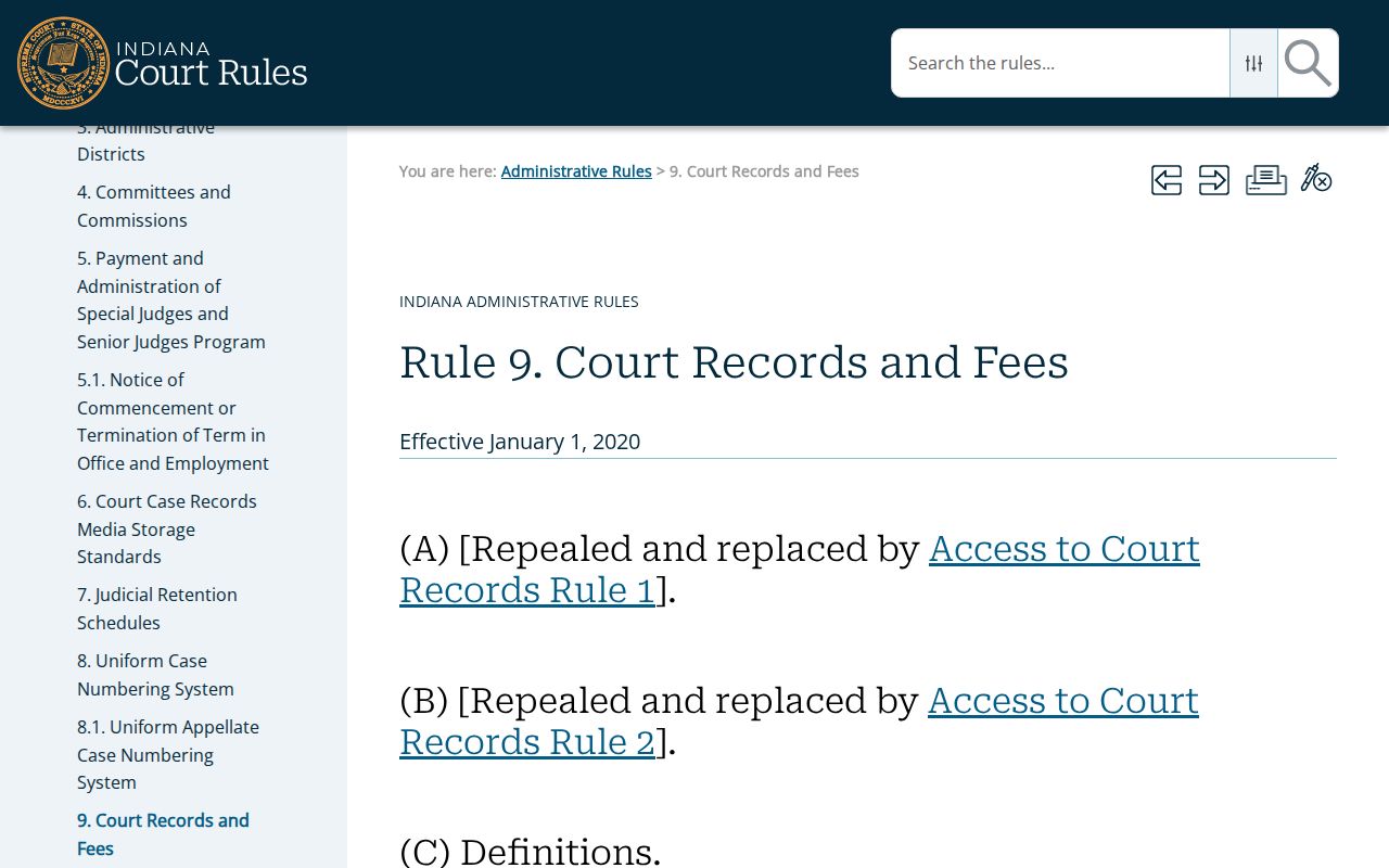 White County court schedule calendar rule