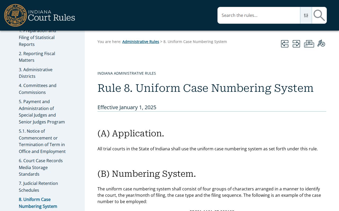 White County criminal court docket cause number rules
