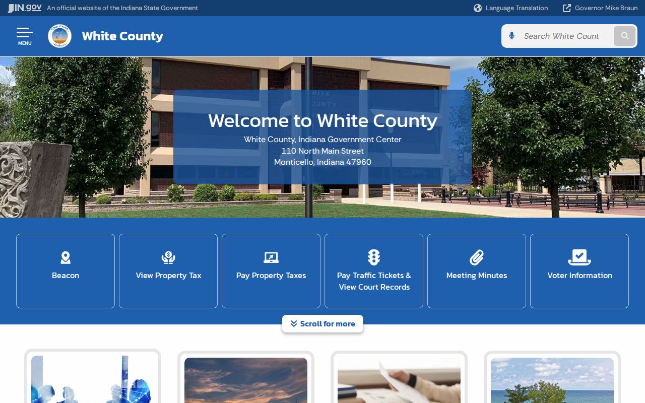 White County government court and clerk navigation