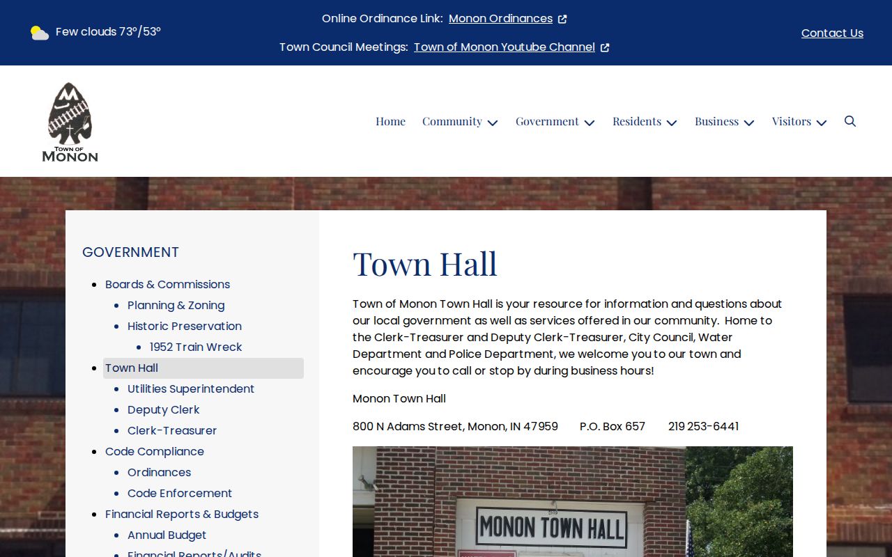 Monon court records Town Hall source