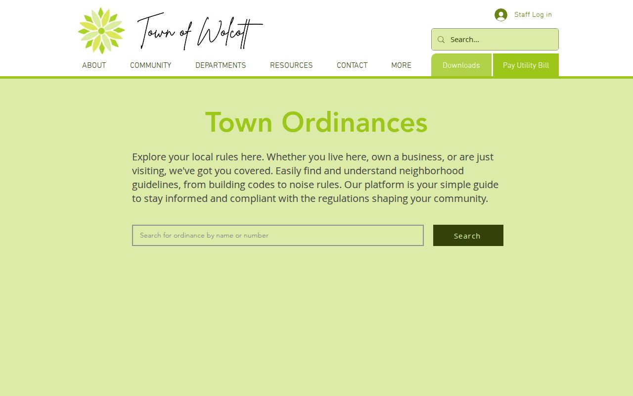 Wolcott court records ordinance source